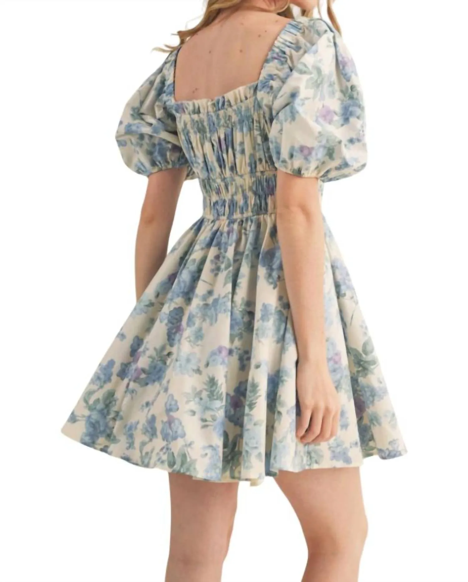 &Merci - Floral Puff Sleeve Mini Dress
