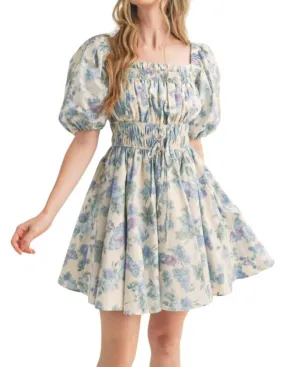 &Merci - Floral Puff Sleeve Mini Dress