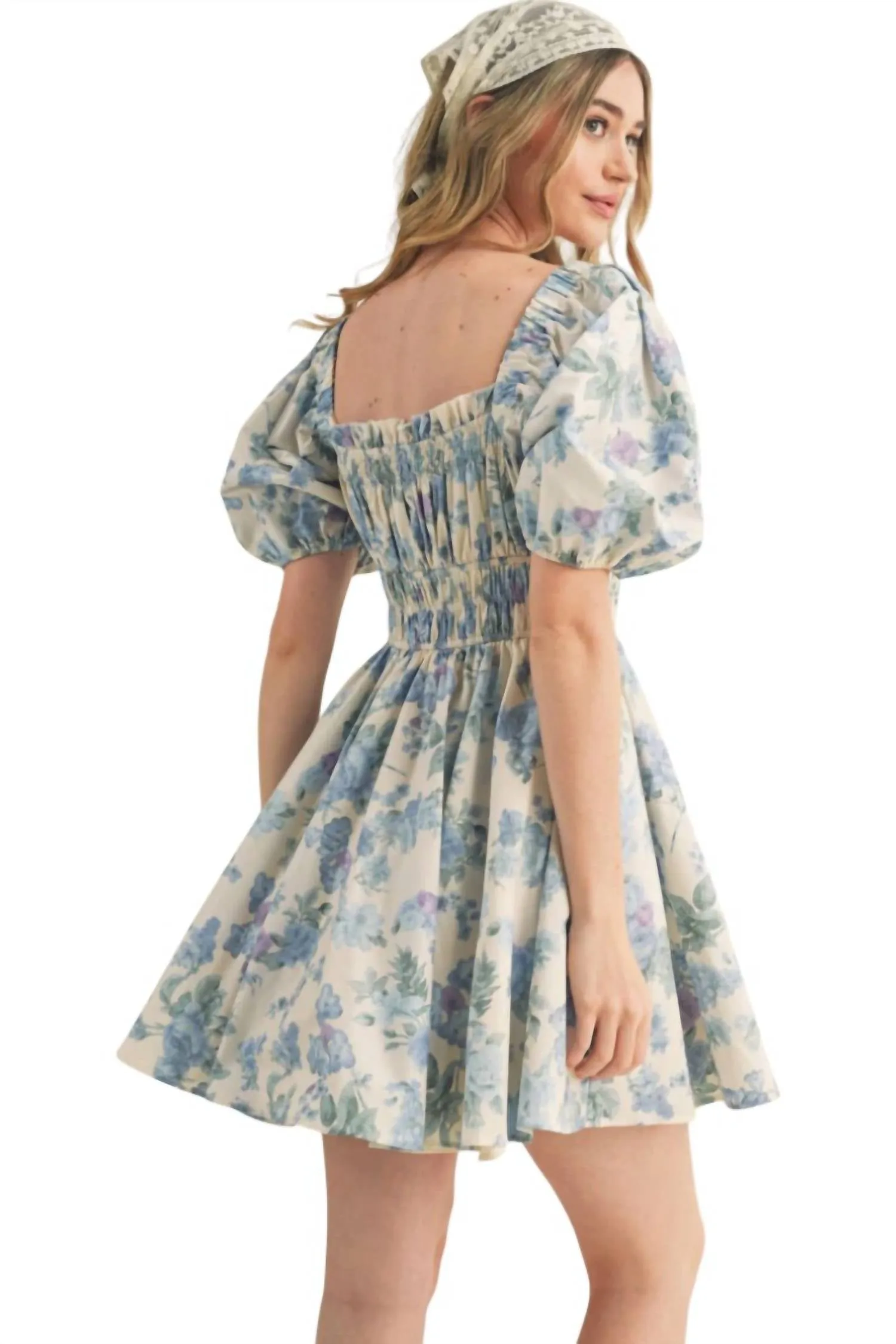 &Merci - Floral Puff Sleeve Mini Dress