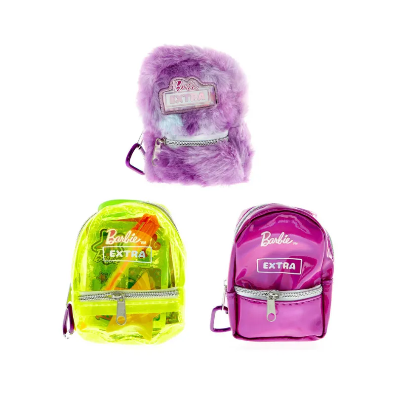 Barbie Extra Pink Shiny Stationery Backpack Surprise