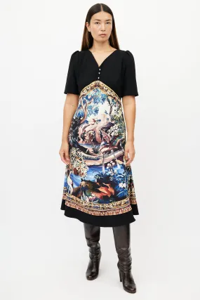 Black & Multicolour Garden Dress