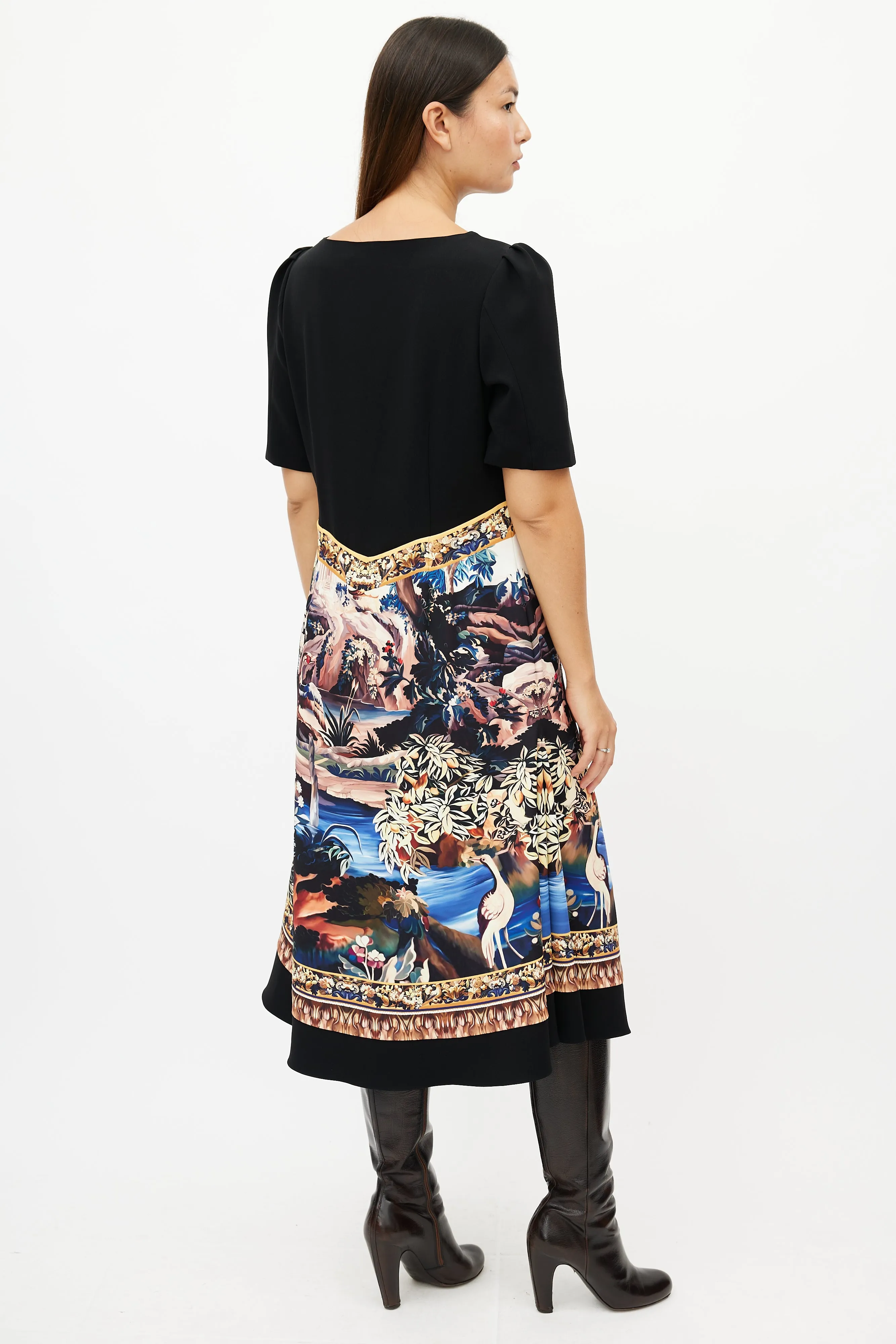 Black & Multicolour Garden Dress