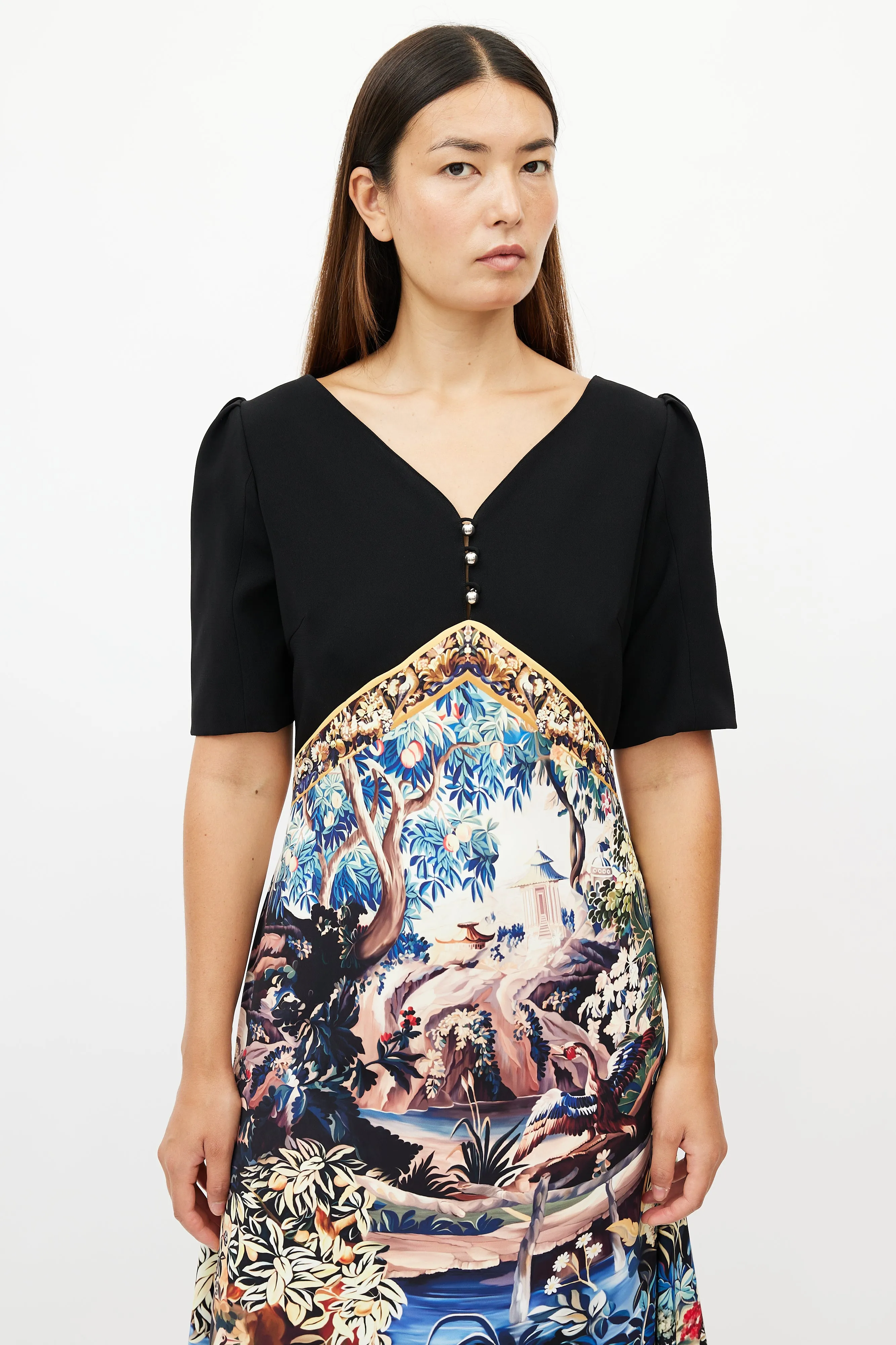 Black & Multicolour Garden Dress