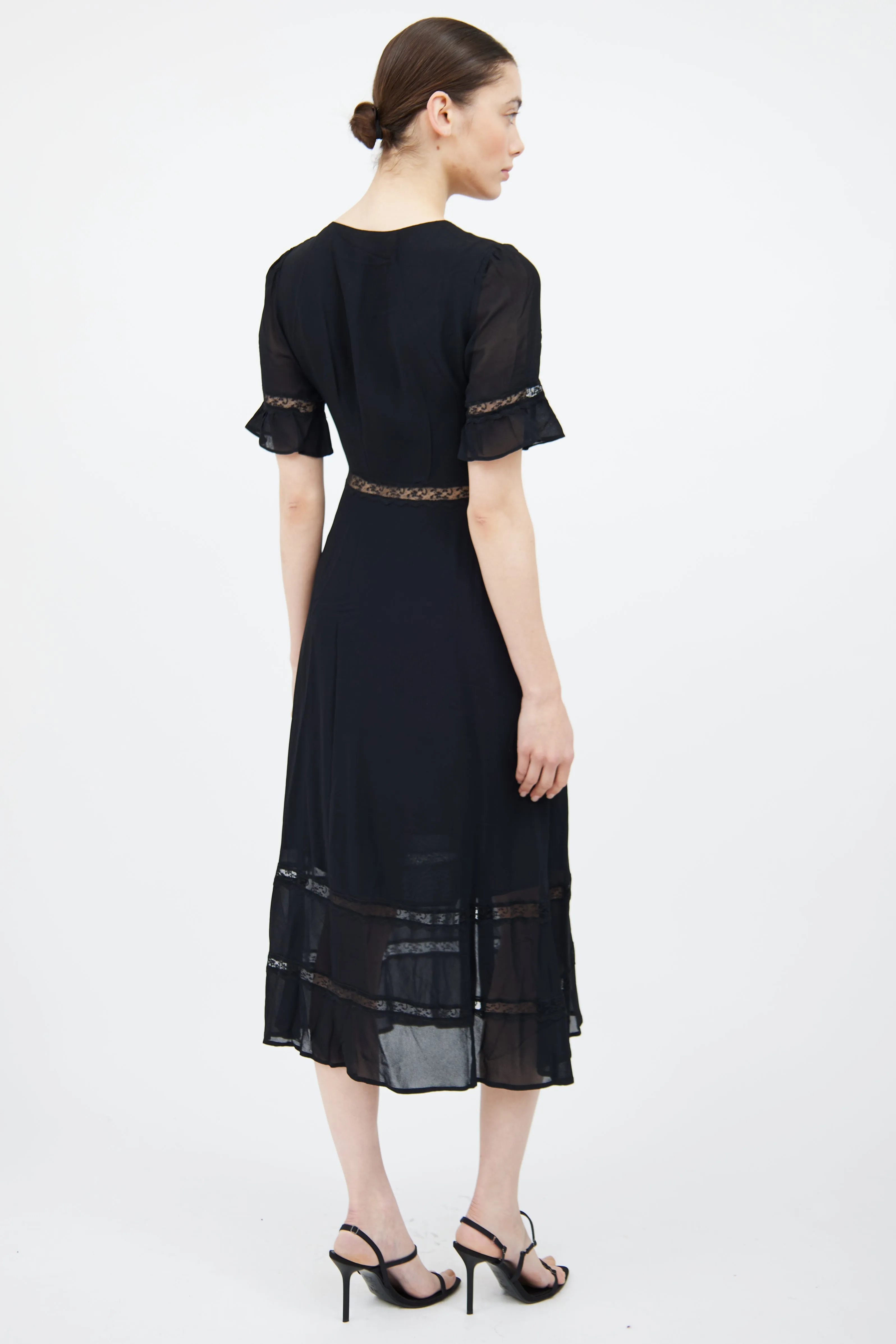 Black Panelled Lace Dress