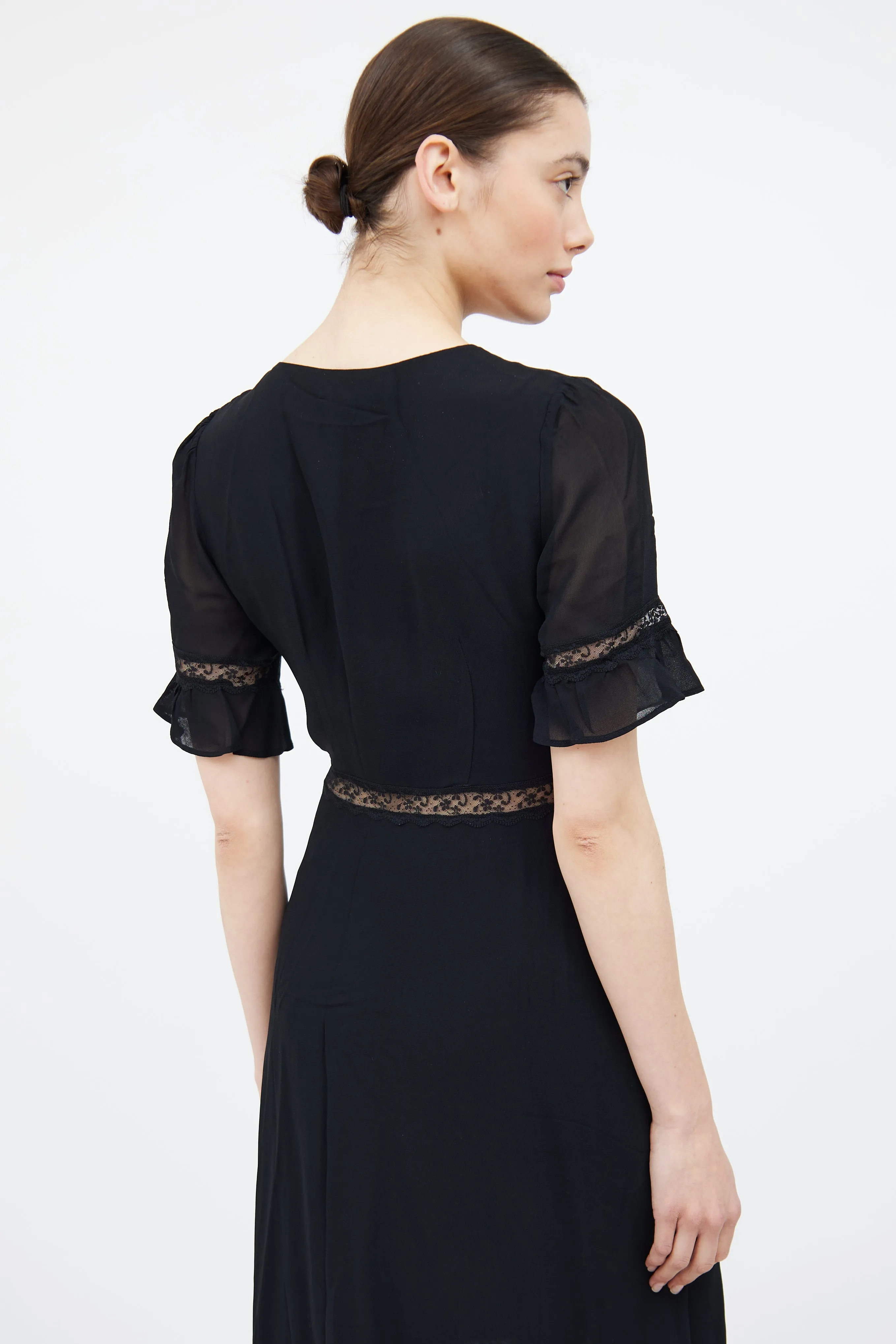 Black Panelled Lace Dress