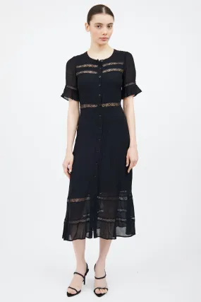 Black Panelled Lace Dress