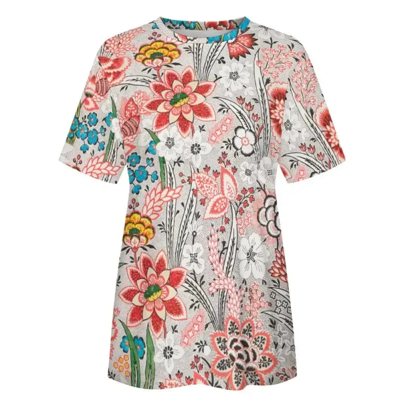 Blossom Into Adventure with Our Cotton Floral Print T-Shirt