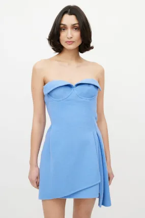 Blue Wool Corset Dress