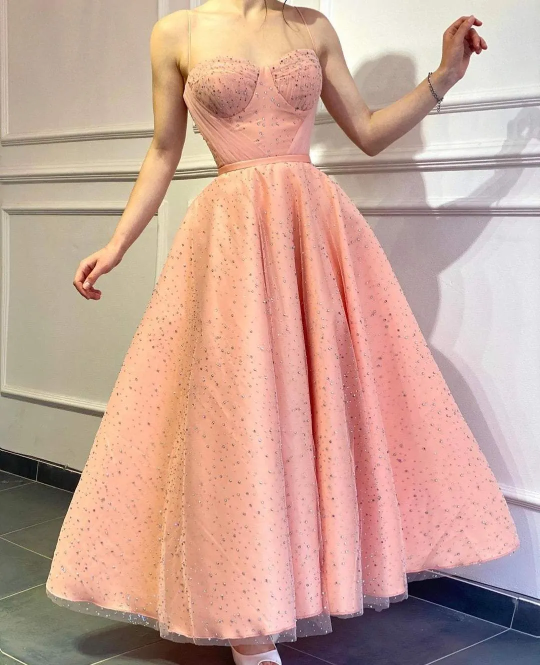 Blush Baby Pink Evening Dress