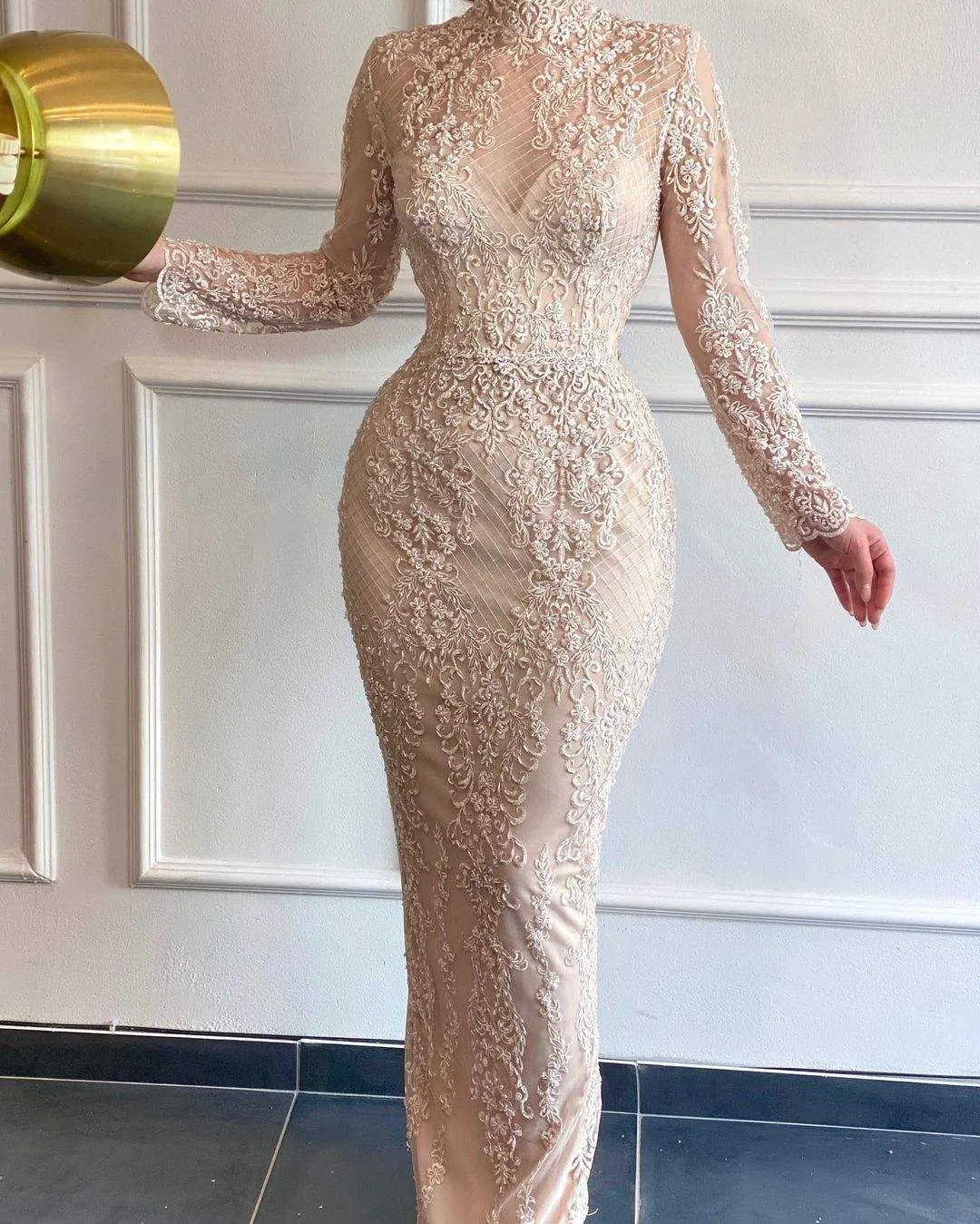 Charming Cream Evening Dress