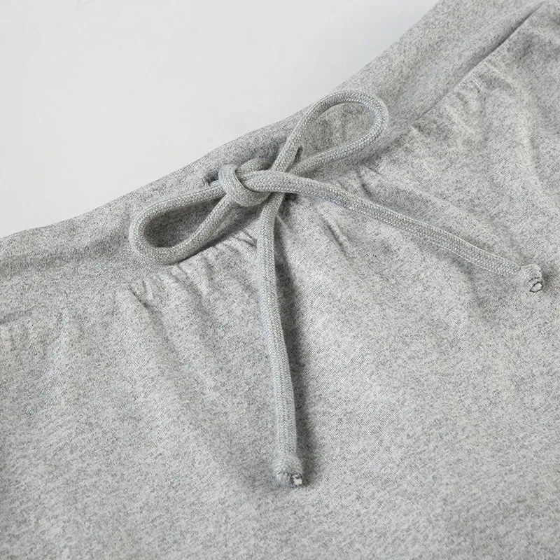 Cuteandpsycho Solid Lace-up Mini Skirts Sexy American Retro Basic Vintage Casual Short Bottoms Basic Casual A-Line Knit Clothing