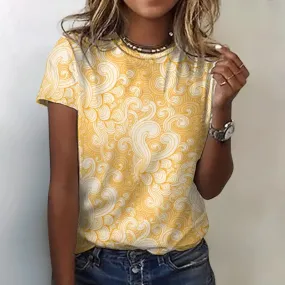 Get Your Sunshine On with This Women’s Yellow Swirl T-Shirt