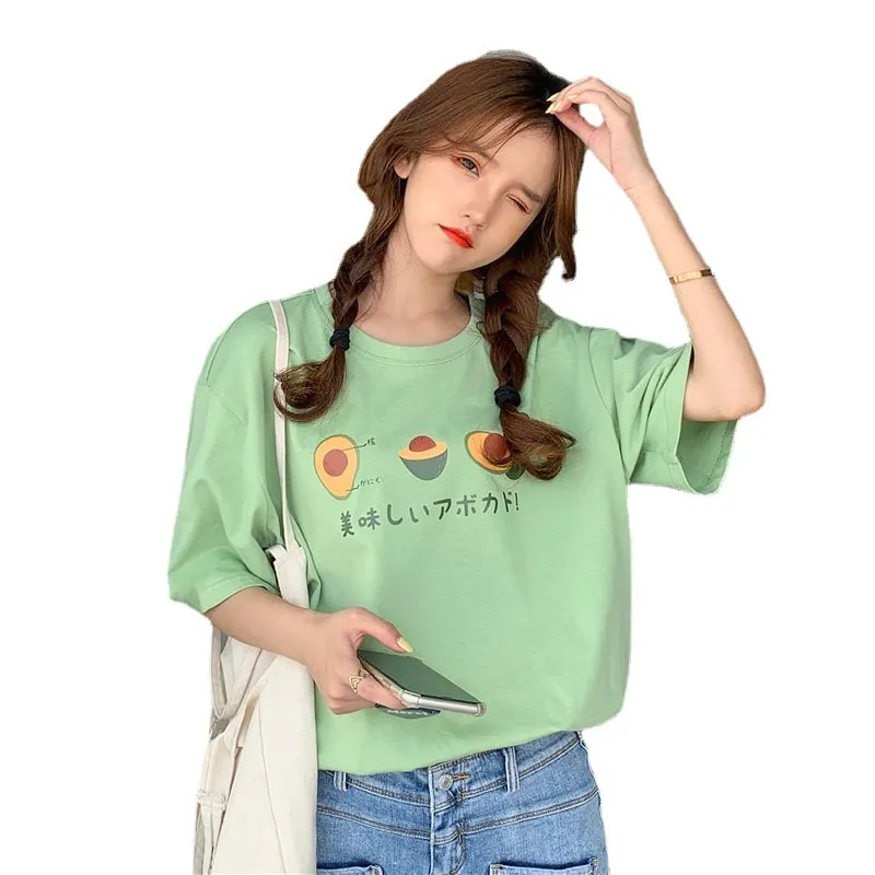 Kawaii Casual Fruit Print T-Shirt