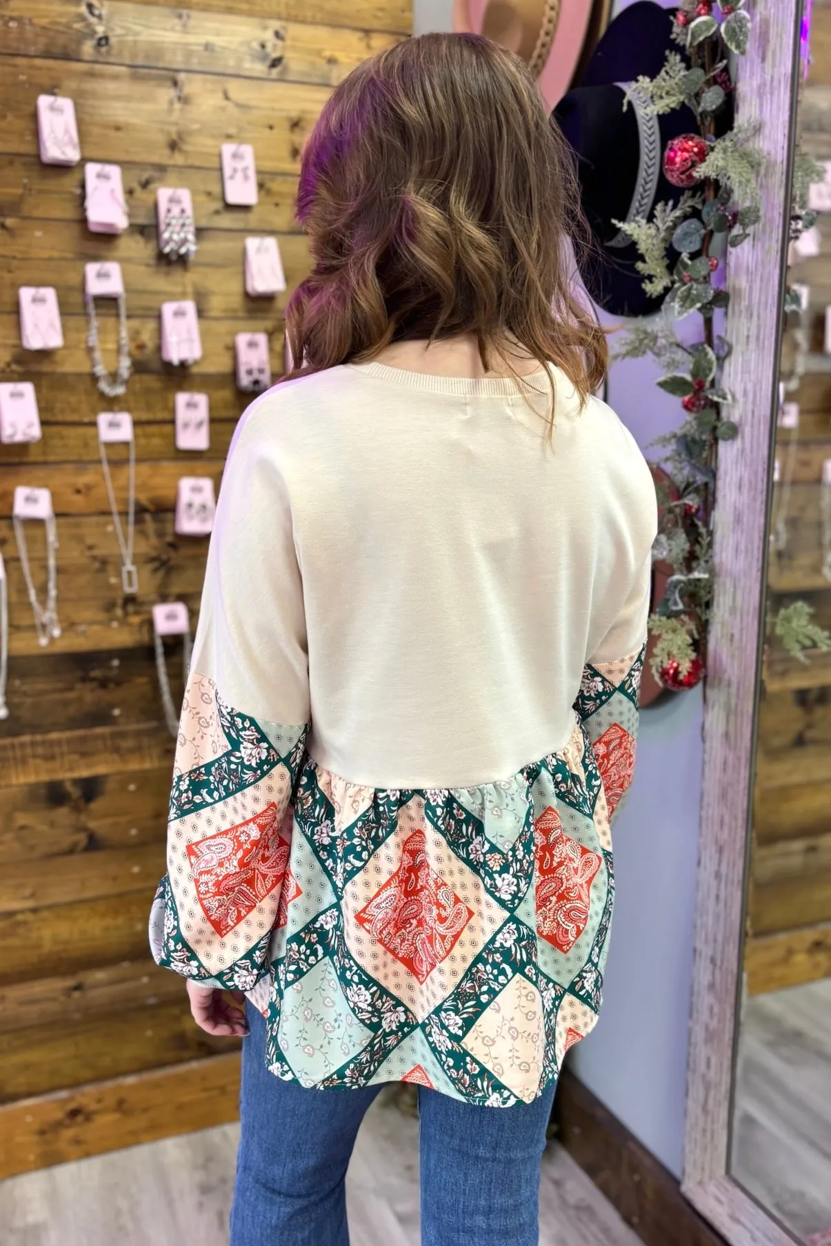 LEAH Paisley Patchwork Top