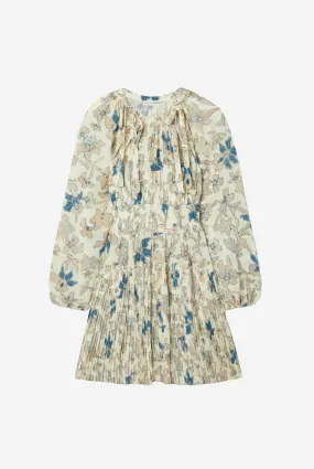 Sefia tiered pleated printed silk-crepe mini dress