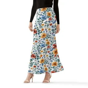 Twirl into Style with Our Floral Fit Flare Maxi Skirt for Ladies
