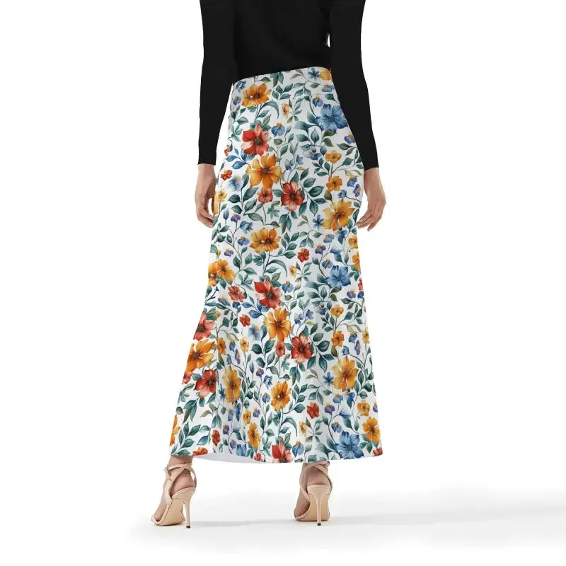 Twirl into Style with Our Floral Fit Flare Maxi Skirt for Ladies