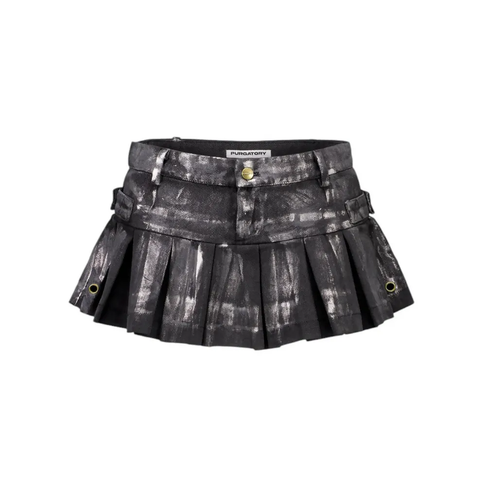 WAXED DENIM MINI SKIRT