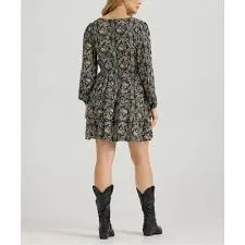 Wrangler Womens Retro Vintage Tiered Dress - 112361196